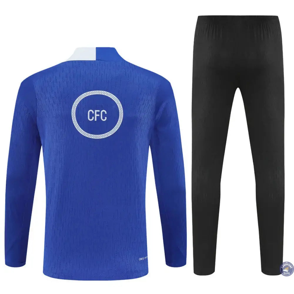 Image of Survêtement d’entraînement demi-zip - Chelsea 2025/2026 - Bleu/Blanc/Noir