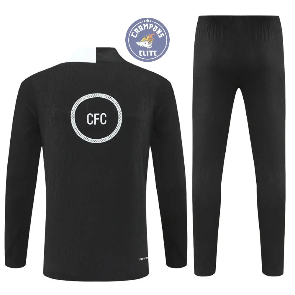 Image of Survêtement d’entraînement demi-zip - Chelsea 2025/2026 - Noir/Blanc