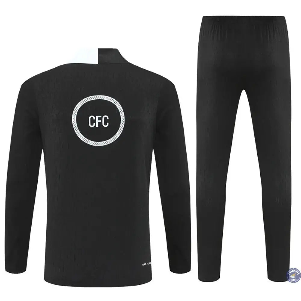 Survêtement d’entraînement demi-zip - Chelsea 2025/2026 - Noir/Blanc