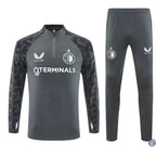 Survêtement d’entraînement demi-zip - Feyenoord 2025/2026 - Gris/Blanc/Noir