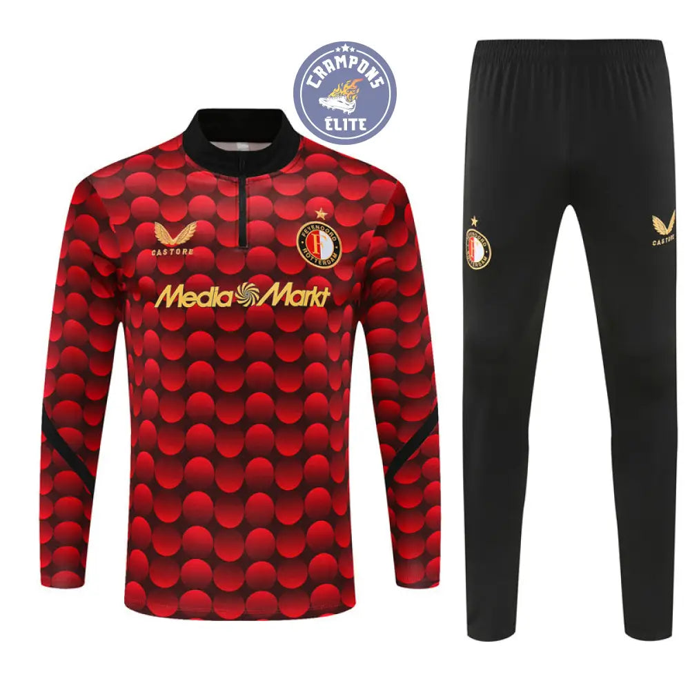 Survêtement Demi-Zip - Feyenoord 2025-2026 - Rouge/Noir