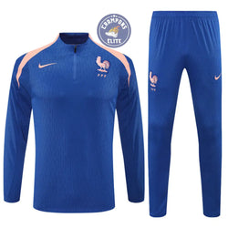 Image of Survêtement d’entraînement demi-zip - France 2025/2026 - Bleu/Rose