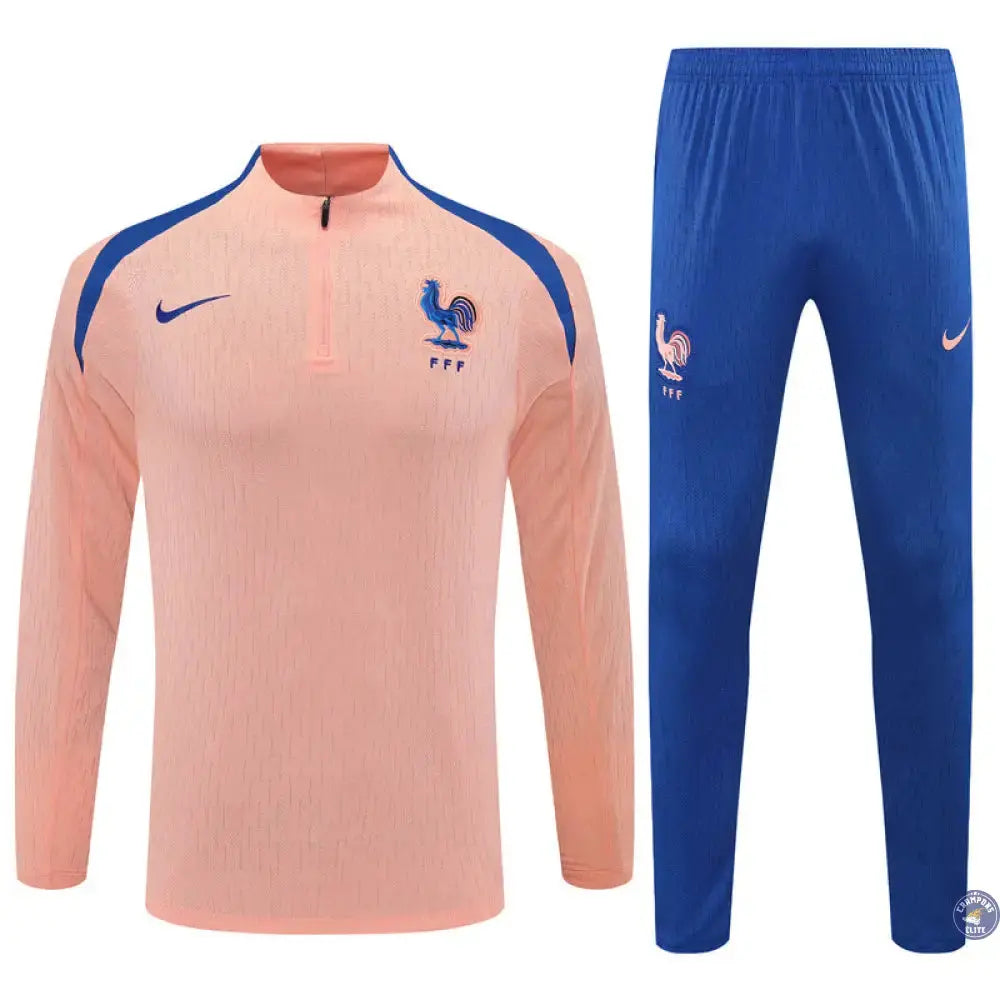 Image of Survêtement d’entraînement demi-zip - France 2025/2026 - Rose/Bleu