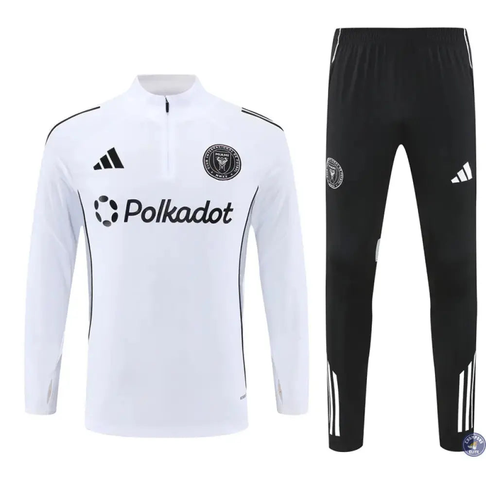 Image of Survêtement d’entraînement demi-zip - Inter Miami 2025/2026 - Blanc/Noir