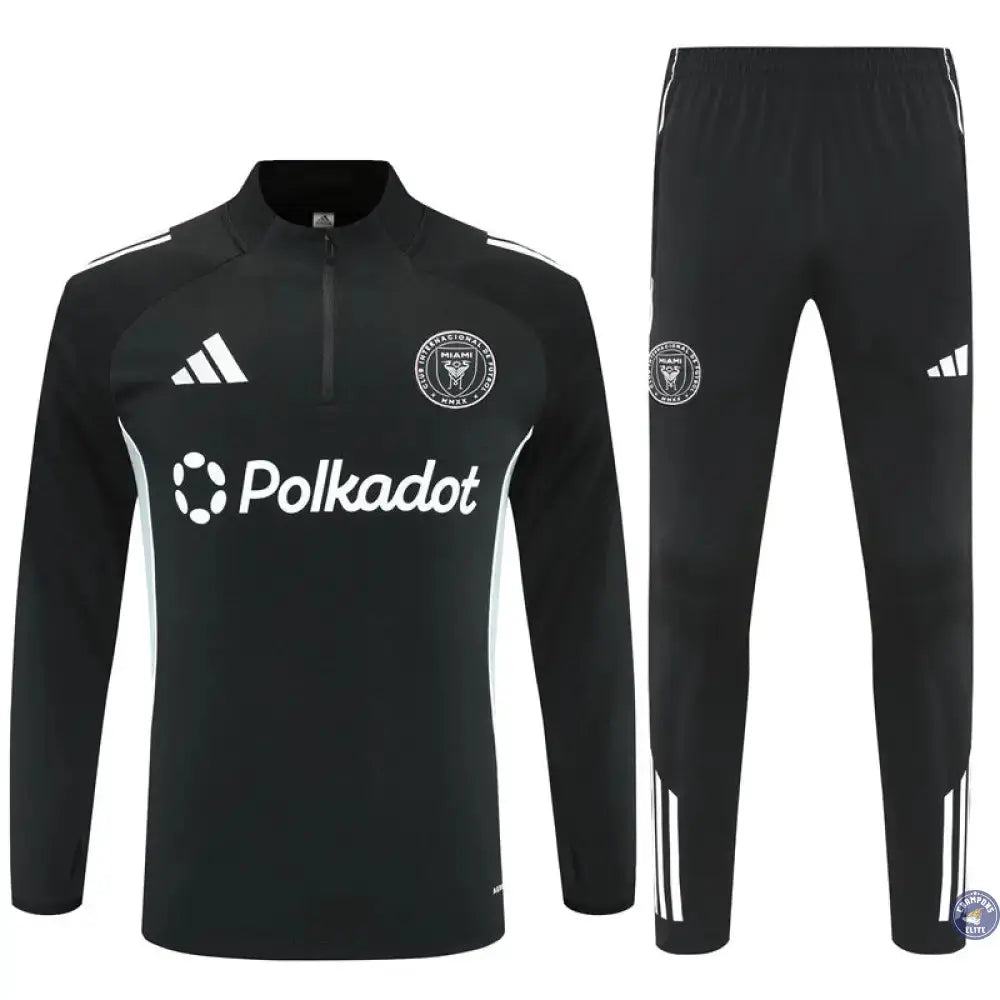 Survêtement d’entraînement demi-zip - Inter Miami 2025/2026 - Noir/Gris Bleuté/Blanc