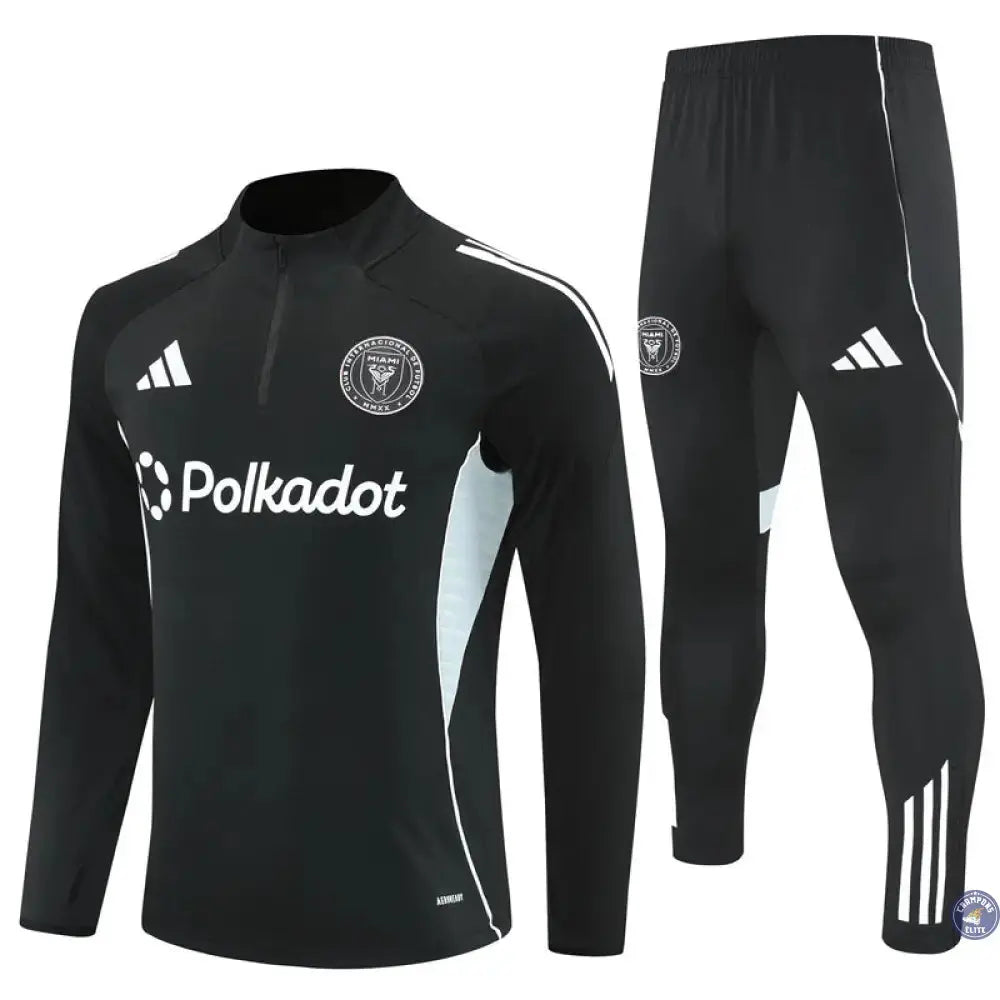 Image of Survêtement d’entraînement demi-zip - Inter Miami 2025/2026 - Noir/Gris Bleuté/Blanc