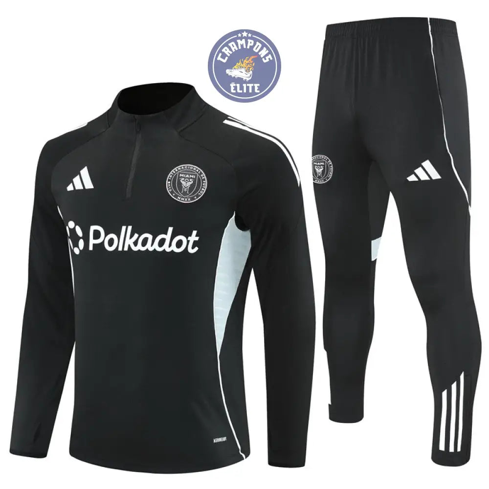 Image of Survêtement d’entraînement demi-zip - Inter Miami 2025/2026 - Noir/Gris Bleuté/Blanc