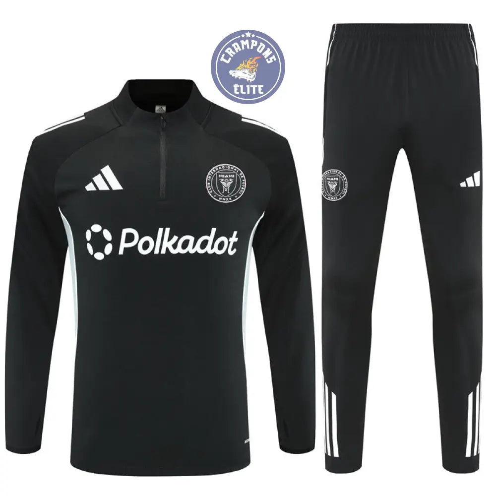 Image of Survêtement d’entraînement demi-zip - Inter Miami 2025/2026 - Noir/Gris Bleuté/Blanc