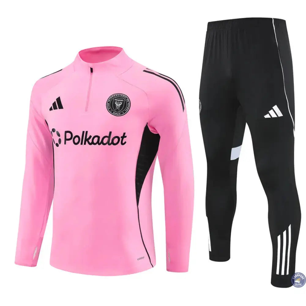 Image of Survêtement d’entraînement demi-zip - Inter Miami 2025/2026 - Rose/Noir/Blanc