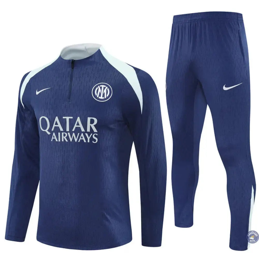 Survêtement d’entraînement demi-zip - Inter Milan 2025/2026 - Bleu Marine/Gris Bleuté