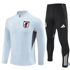 Survêtement d’entraînement demi-zip - Japon 2025/2026 - Gris Bleuté/Noir/Blanc