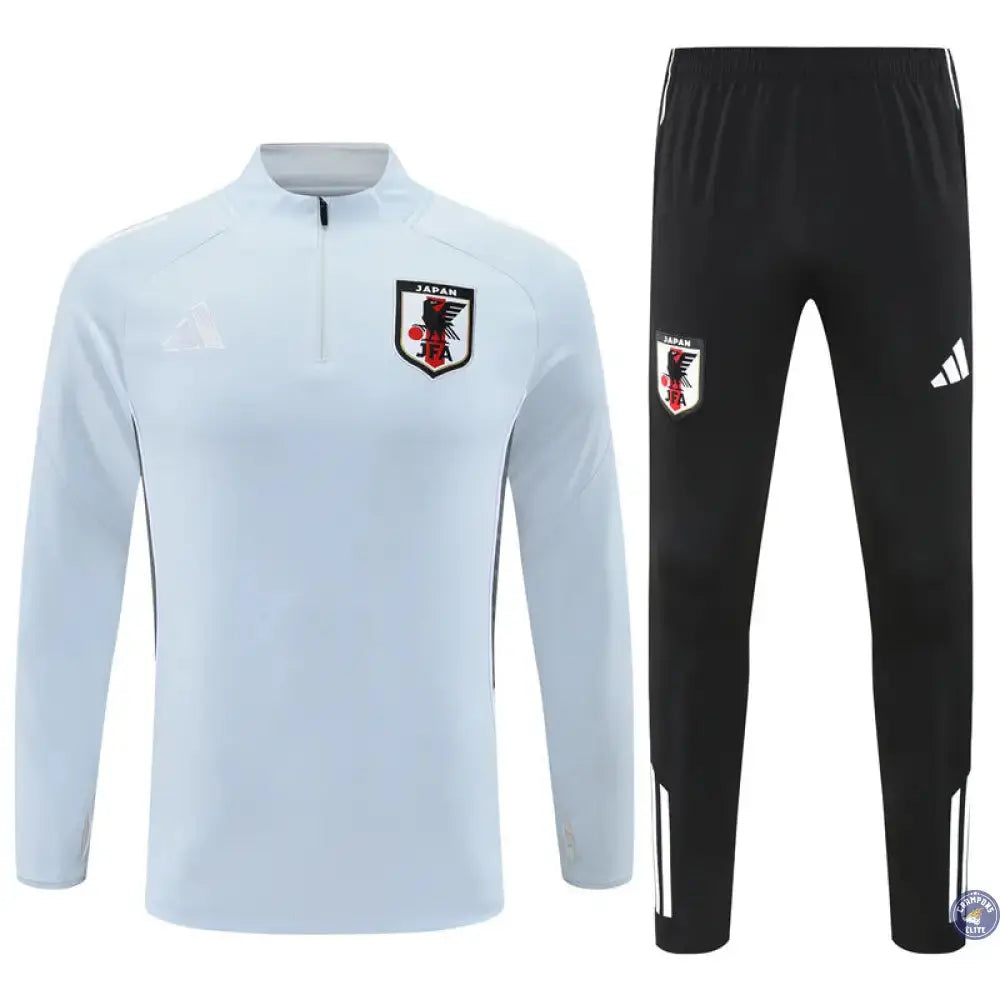 Survêtement d’entraînement demi-zip - Japon 2025/2026 - Gris Bleuté/Noir/Blanc