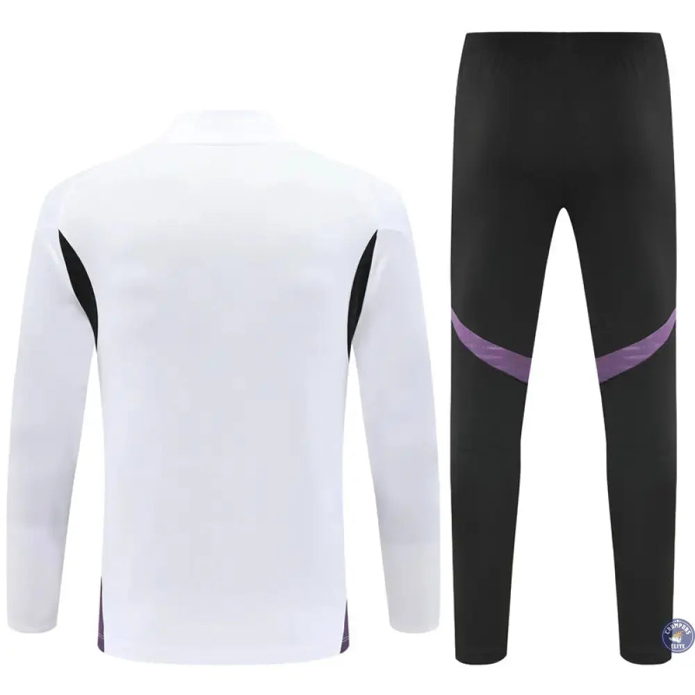 Survêtement d’entraînement demi-zip - Manchester 2025/2026 - Blanc/Noir/Violet