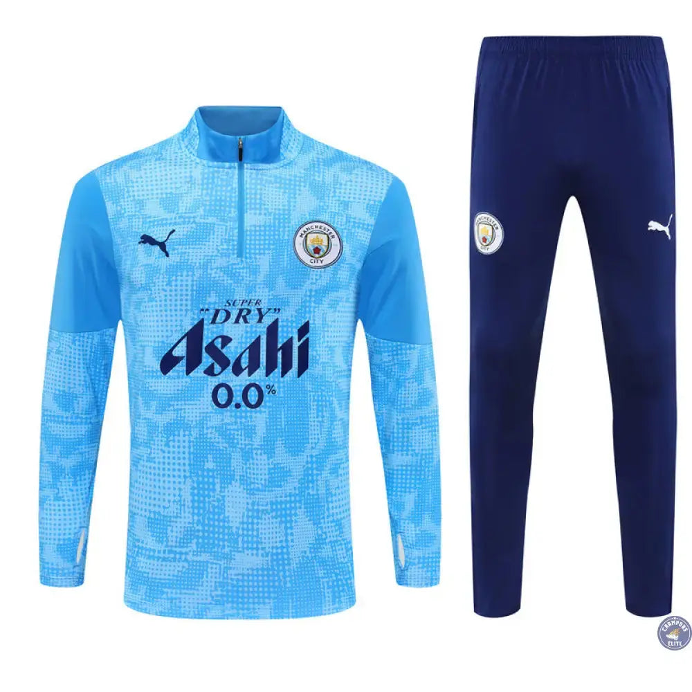 Survêtement d’entraînement demi-zip - Manchester City 2025/2026 - Bleu/Bleu Ciel
