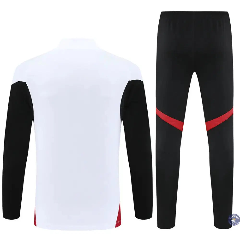 Survêtement d’entraînement demi-zip - Manchester United 2025/2026 - Blanc/Noir/Rouge