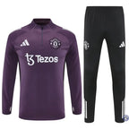 Survêtement d’entraînement demi-zip - Manchester United 2025/2026 - Bordeaux/Noir/Blanc