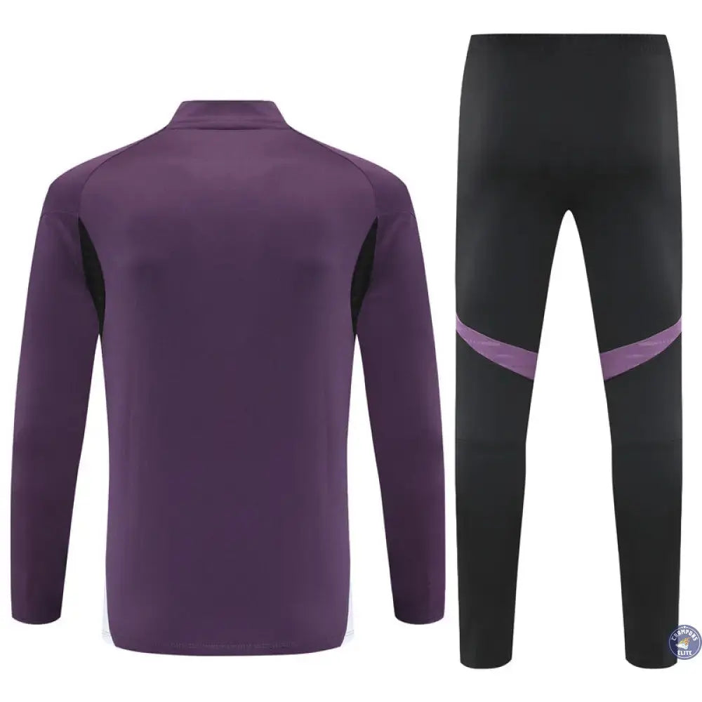 Survêtement d’entraînement demi-zip - Manchester United 2025/2026 - Bordeaux/Noir/Blanc