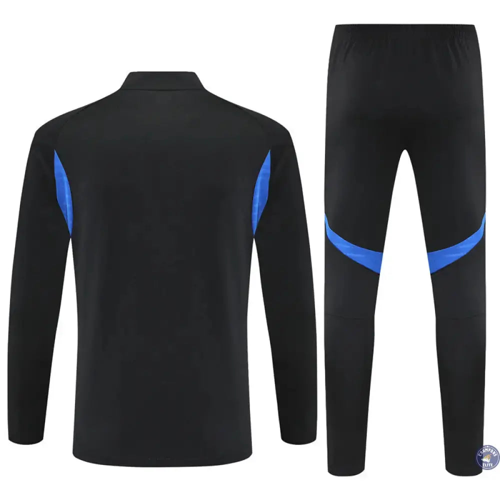 Image of Survêtement d’entraînement demi-zip - Manchester United 2025/2026 - Noir/Bleu/Jaune