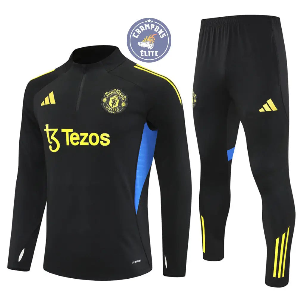 Image of Survêtement d’entraînement demi-zip - Manchester United 2025/2026 - Noir/Bleu/Jaune