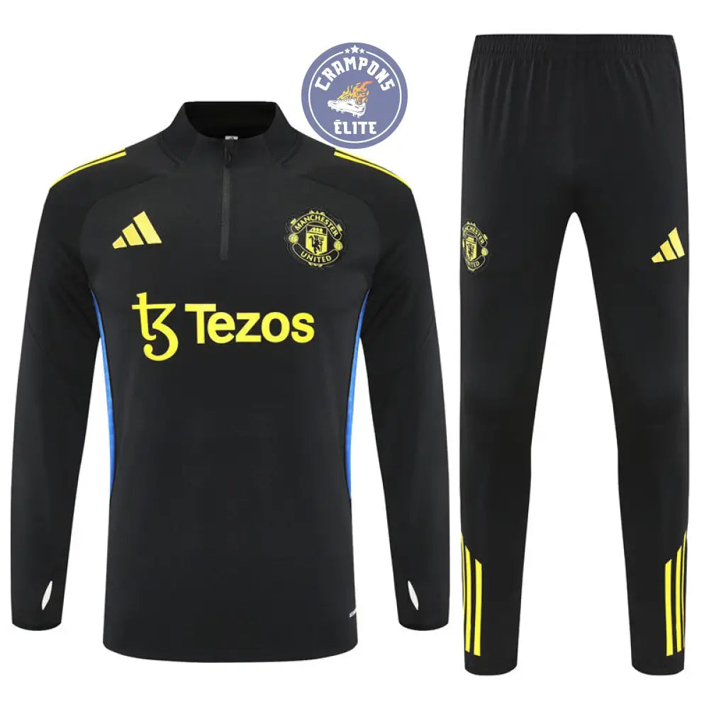 Image of Survêtement d’entraînement demi-zip - Manchester United 2025/2026 - Noir/Bleu/Jaune