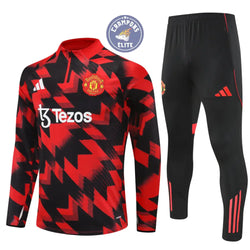 Image of Survêtement d’entraînement demi-zip - Manchester United 2025/2026 - Noir/Rouge