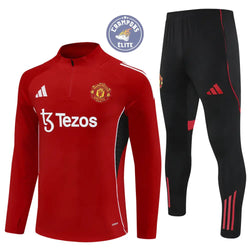 Image of Survêtement d’entraînement demi-zip - Manchester United 2025/2026 - Rouge/Noir/Blanc