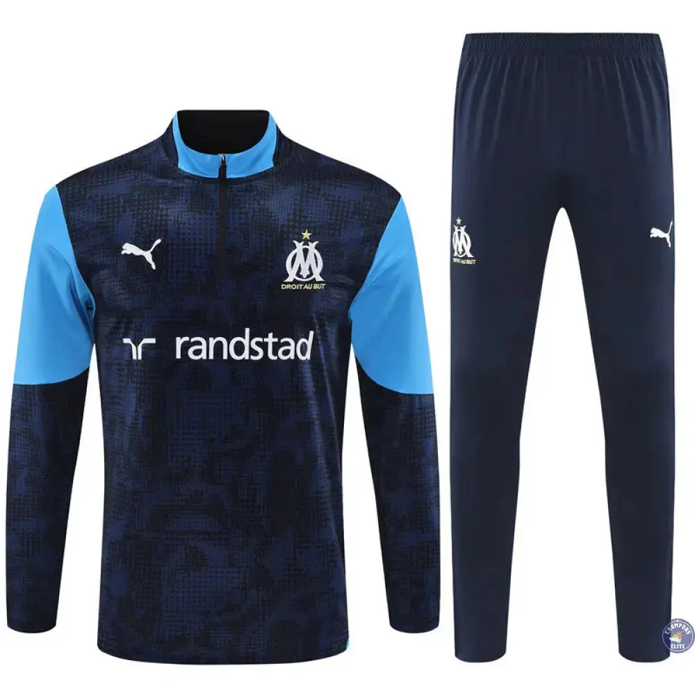 Image of Survêtement d’entraînement demi-zip - OM 2025/2026 - Bleu/Bleu Ciel