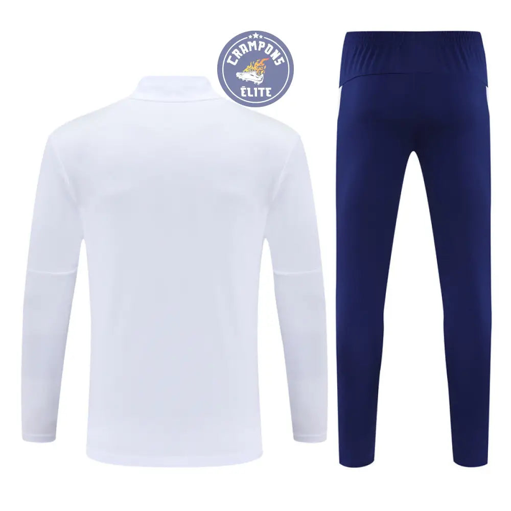 Image of Survêtement d’entraînement demi-zip - Portugal 2025/2026 - Blanc/Bleu Marine/Or