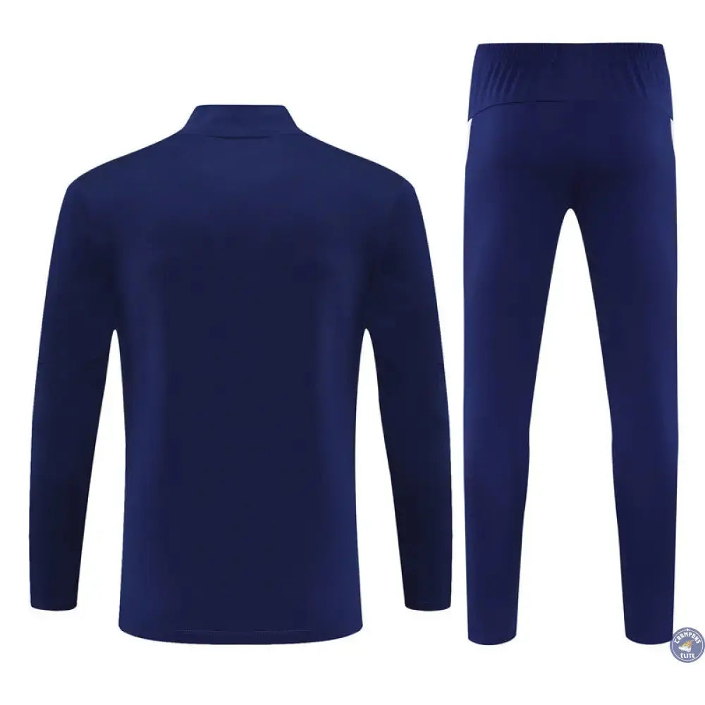 Image of Survêtement d’entraînement demi-zip - Portugal 2025/2026 - Bleu Marine/Blanc/Or