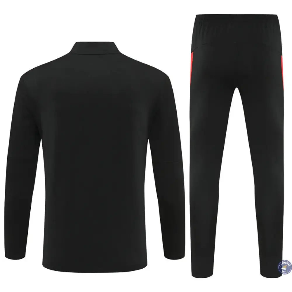 Image of Survêtement d’entraînement demi-zip - Portugal 2025/2026 - Noir/Rouge