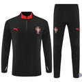 Survêtement d’entraînement demi-zip - Portugal 2025/2026 - Noir/Rouge