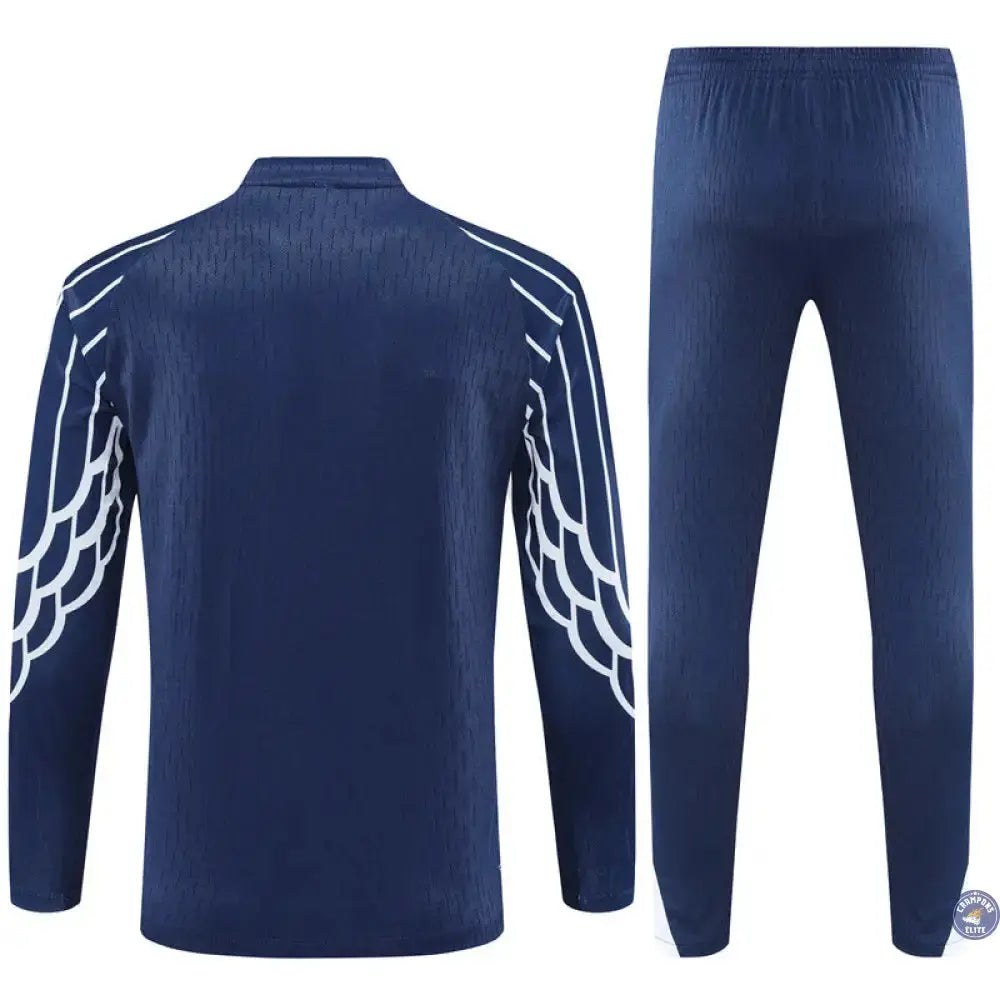 Image of Survêtement d’entraînement demi-zip - PSG 2025/2026 - à rayures Bleu Marine/Blanc