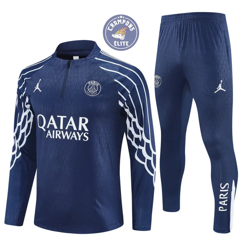 Image of Survêtement d’entraînement demi-zip - PSG 2025/2026 - à rayures Bleu Marine/Blanc