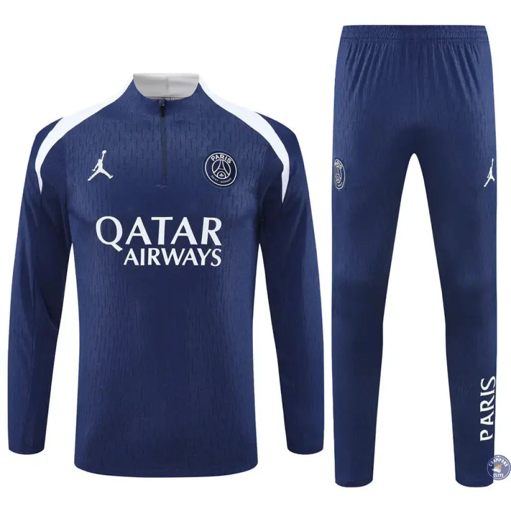 Survêtement d’entraînement demi-zip - PSG 2025/2026 - Bleu Marine/Blanc