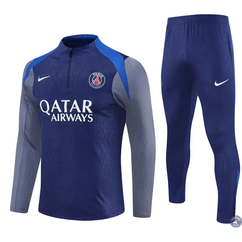 Image of Survêtement d’entraînement demi-zip - PSG 2025/2026 - Bleu Marine/Bleu/Gris