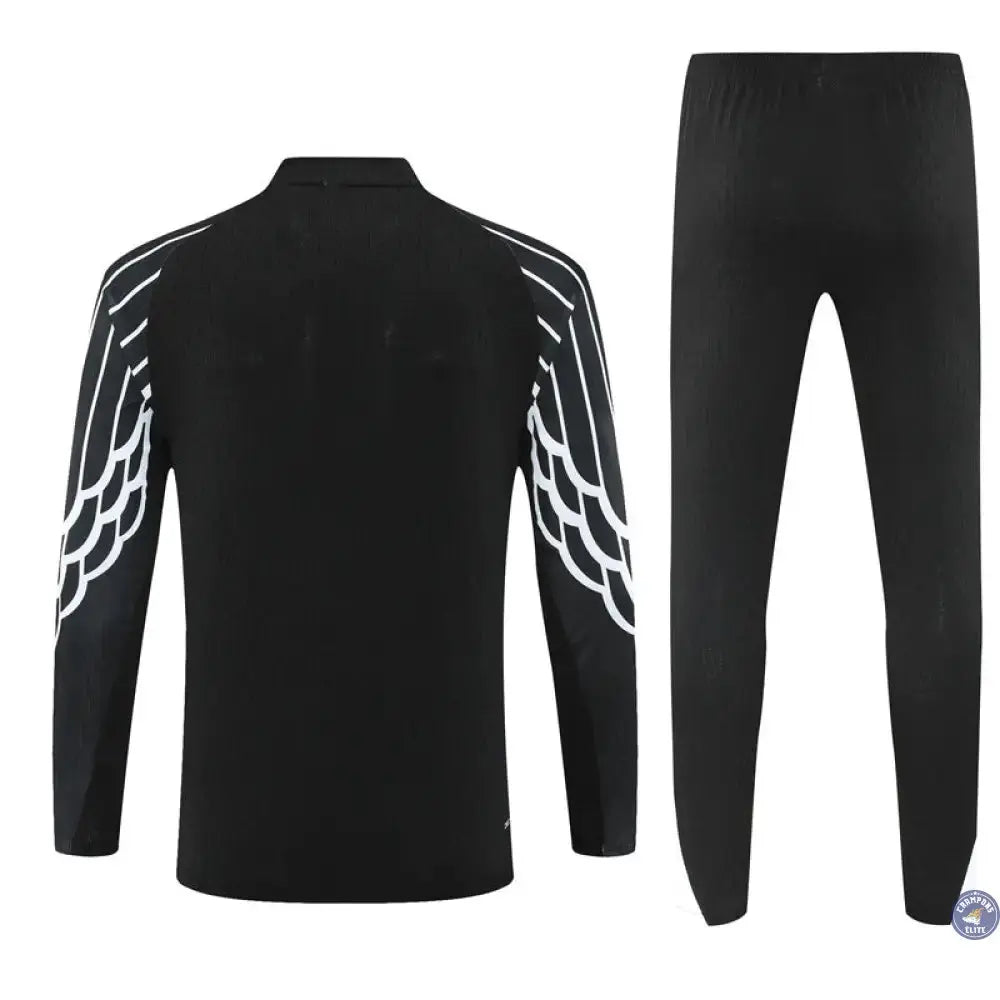 Image of Survêtement d’entraînement demi-zip - PSG 2025/2026 - Noir/Blanc