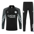 Survêtement d’entraînement demi-zip - PSG 2025/2026 - Noir/Blanc