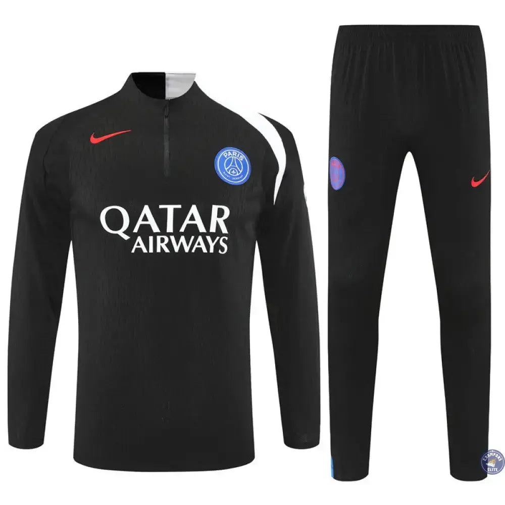 Image of Survêtement d’entraînement demi-zip - PSG 2025/2026 - Noir/Blanc/Rouge