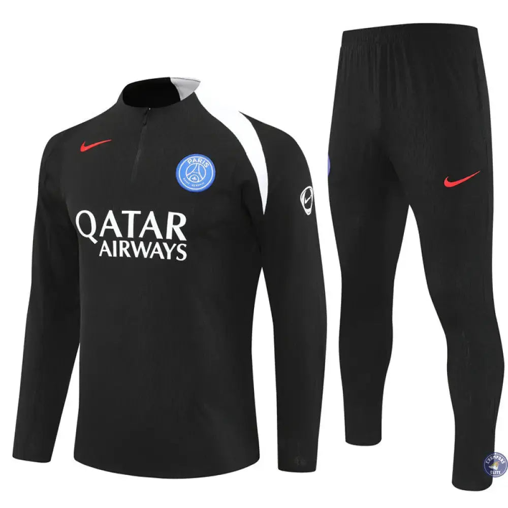 Survêtement d’entraînement demi-zip - PSG 2025/2026 - Noir/Blanc/Rouge
