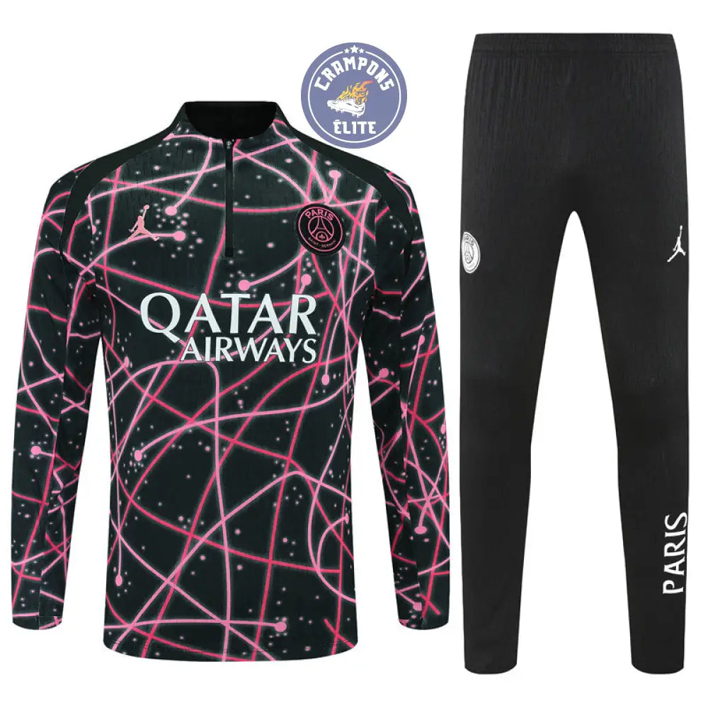 Survêtement d’entraînement demi-zip - PSG 2025/2026 - Noir/Rose/Blanc