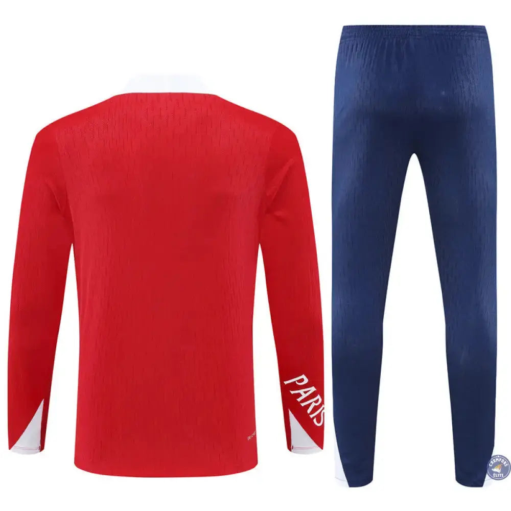 Survêtement d’entraînement demi-zip - PSG 2025/2026 - Rouge/Bleu Marine/Blanc