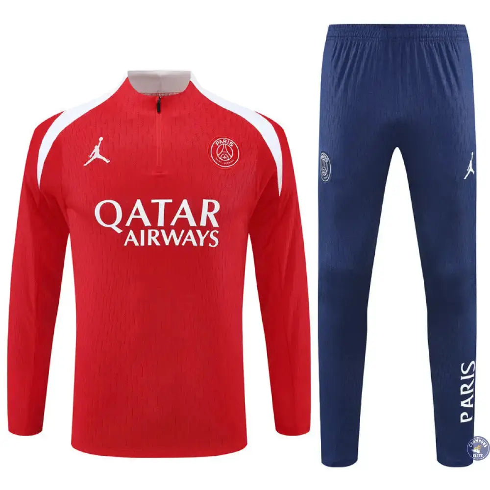 Image of Survêtement d’entraînement demi-zip - PSG 2025/2026 - Rouge/Bleu Marine/Blanc