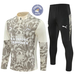 Image of Survêtement d’entraînement demi-zip - PSV 2025/2026 - Beige/Kaki/Noir/Blanc