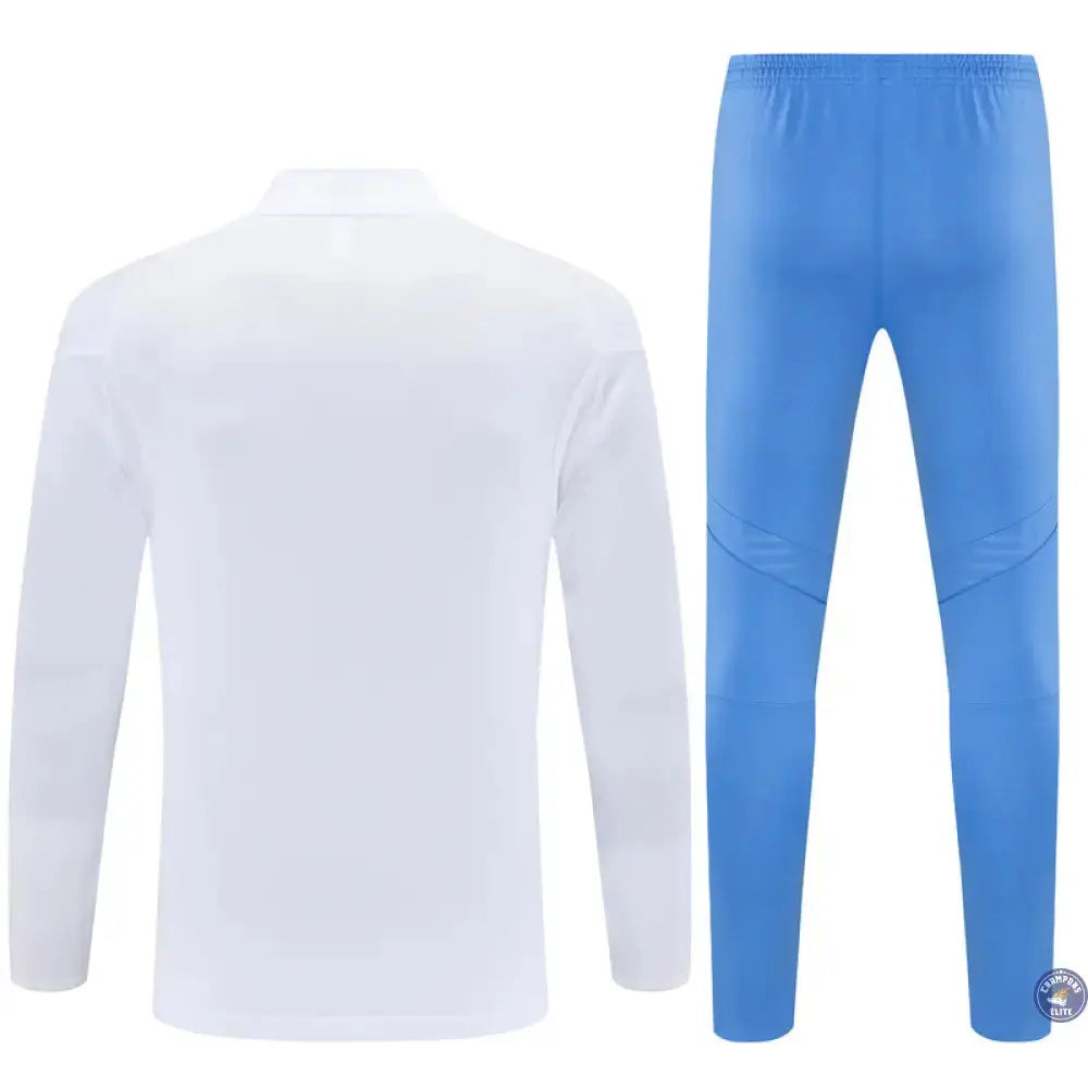 Survêtement d’entraînement demi-zip - Real Madrid 2025/2026 - Blanc/Bleu Ciel