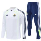 Survêtement d’entraînement demi-zip - Real Madrid 2025/2026 - Blanc/Bleu Marine/Jaune Fluo