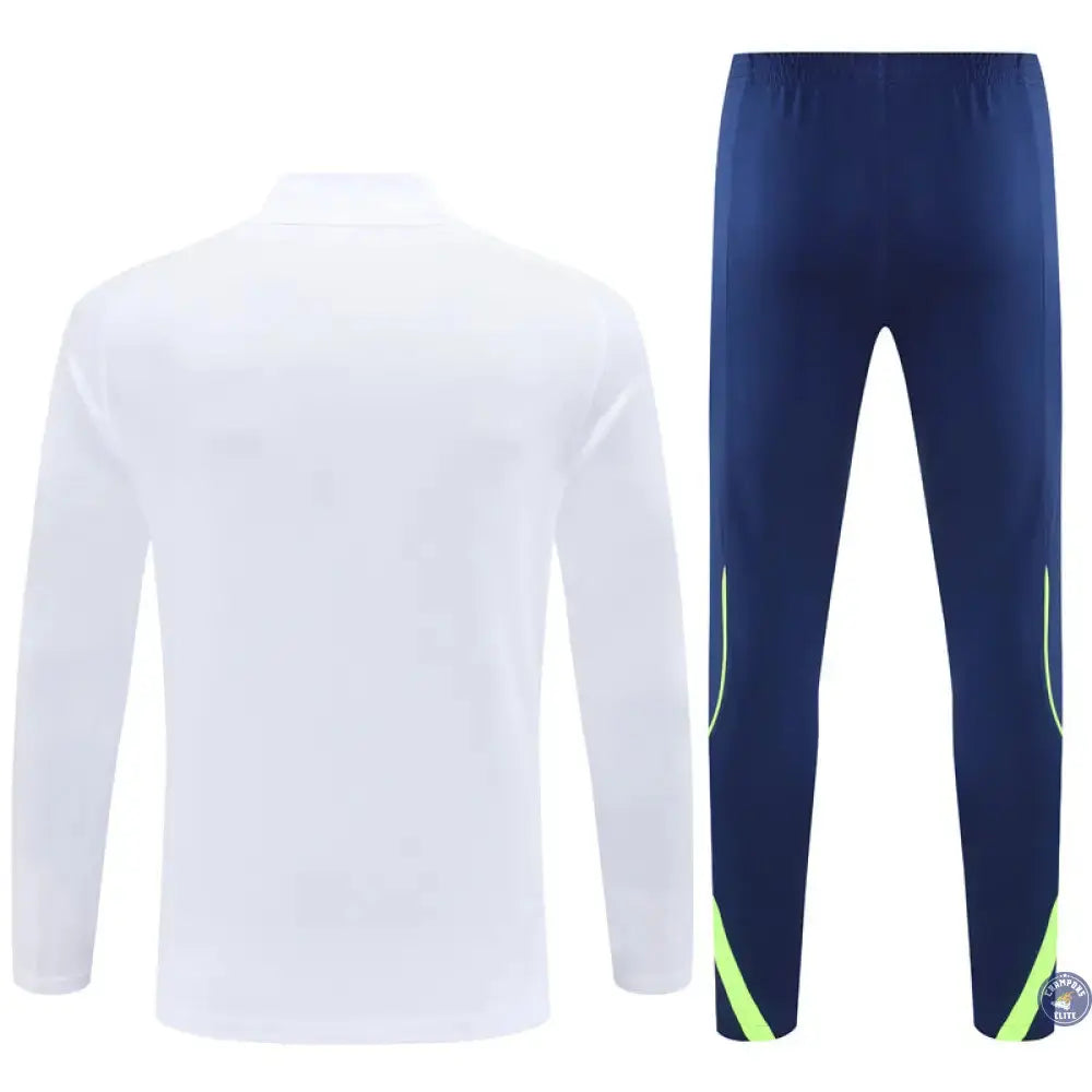 Image of Survêtement d’entraînement demi-zip - Real Madrid 2025/2026 - Blanc/Bleu Marine/Jaune Fluo
