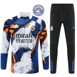 Image of Survêtement d’entraînement demi-zip - Real Madrid 2025/2026 - Bleu/Blanc/Orange/Noir
