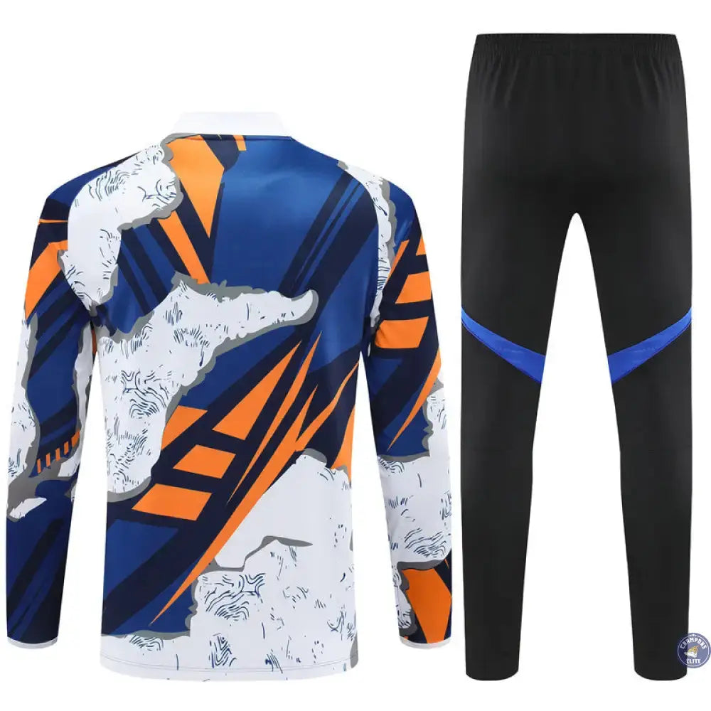 Image of Survêtement d’entraînement demi-zip - Real Madrid 2025/2026 - Bleu/Blanc/Orange/Noir