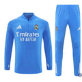 Survêtement d’entraînement demi-zip - Real Madrid 2025/2026 - Bleu Ciel/Blanc