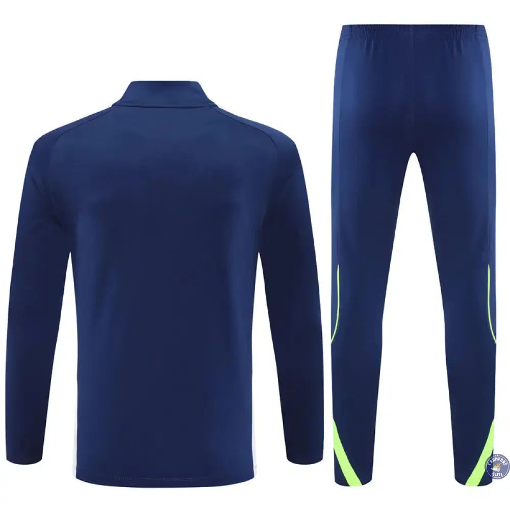 Survêtement d’entraînement demi-zip - Real Madrid 2025/2026 - Bleu Marine/Blanc/Jaune Fluo
